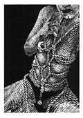 "Self Tied Selfie" Woodcut
